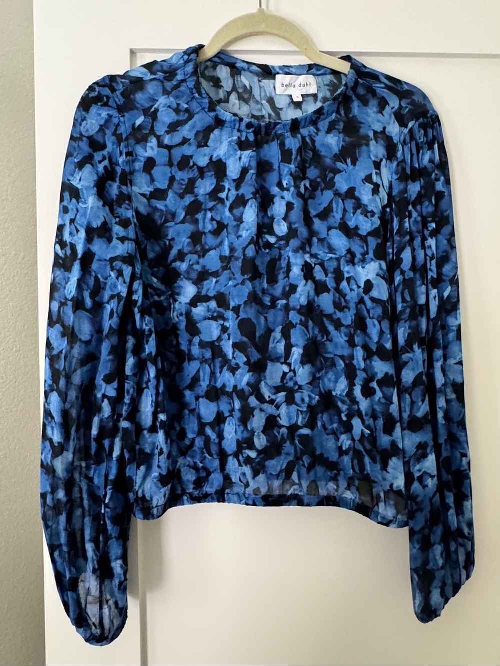 Bella Dahl Blue Floral Long-Sleeve Blouse Size S